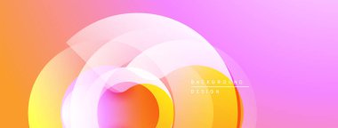 Soyut kompozisyon. Üst üste binen daireler canlı bir değişim etkisi yaratır. Yumuşak renkler kusursuz harmanlanarak modern tasarımı oluşturur..