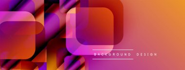 Soyut geometrik katmanlar canlı bir değişim etkisi yaratır. Üst üste binen kareler, dikdörtgenler modern arkaplan tasarımı oluşturur. Sıcak renkler kompozisyona hakim.