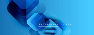 Soyut mavi dizayn, üst üste binen dikdörtgenler, gradyanlar. Sancaklar ve sunumlar için modern estetik. Basit, temiz kompozisyon.