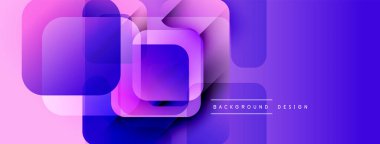 Soyut geometrik şekiller örtüşüyor, canlı mor ve pembe renkler yaratıyor. Arkaplan, pankart ve sunumlar için modern tasarım ögesi.