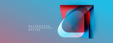 Soyut geometrik tasarım. Üst üste binen şekiller canlı renk değişimleri yaratır. Dijital projeler için modern arkaplan.