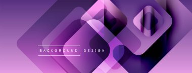 Soyut geometrik desen. Mor gradyanlar dinamik katmanlar, modern tasarım elementleri yaratır. Minimalist tarz, uygun arkaplan.