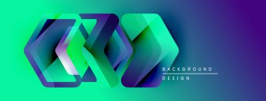 Soyut geometrik şekiller örtüşür, canlı bir değişim etkisi yaratır. Modern tasarım arka planlar ve sunumlar için uygundur. Renkler sorunsuz geçiş.