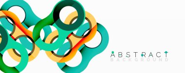 Renkli soyut şekiller örtüşüyor, dinamik görsel efektler yaratıyor. Parlak renkli modern tasarım, temiz çizgiler. Minimalist kompozisyon.