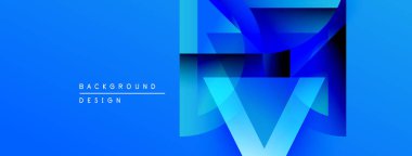 Parlak mavi soyut tasarım. Geometrik şekiller, dinamik görsel efekt oluşturur. Sunumlar ve web siteleri için modern arkaplan uygun.