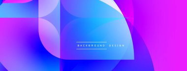 Soyut enerjik tasarım. Üst üste binen şekiller dinamik değişim etkisi yaratır. Mor, mavi renkler kompozisyona hakim. Modern estetik.