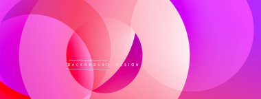 Soyut canlı katmanlar pembe, mor ve kırmızı renkler oluşturur. Arkaplan, pankart ve sunumlar için modern tasarım ögesi.
