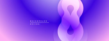 Soyut mor eğimli arkaplan. Merkezi şekil sonsuzluk sembolüne benzer, yumuşak kıvrımlar, modern tasarım. Minimalist estetik.