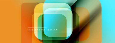 Soyut geometrik katmanlar çakışıyor. Canlı renkler modern tasarım yaratır. Yumuşak eğimler derinlik ve doku olduğunu gösteriyor. Mevcut en küçük metin.