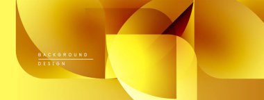 Soyut altın şekiller örtüşür, dinamik görsel efekt yaratır. Renkler ışığı, derinliği ve modern estetiği gösteriyor..