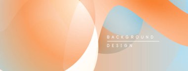 Soyut şekiller örtüşür, yumuşak eğimler yaratır. Sıcak portakal serin maviye karışıyor. Özgeçmiş ve sunumlar için minimalist tasarım.