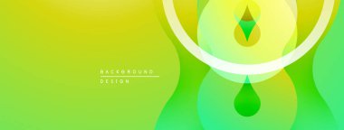 Soyut eğim arkaplanı. Yumuşak sarı, yeşil renkler düzgün bir şekilde harmanlanır. Dairesel şekiller dinamik görsel ilgi yaratır. Minimalist tasarım.