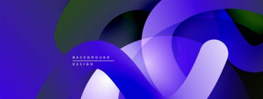 Soyut sıvı şekilleri örtüşür, canlı mor, yeşil gradyanlar yaratır. Modern tasarım, pürüzsüz geçişler, dinamik kompozisyon.
