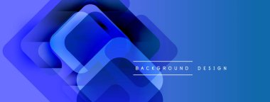 Soyut mavi katmanlar dinamik görsel efekt yaratır. Sancaklar, sunumlar ve web siteleri için modern tasarım uygun. Gradyan gölgeler derinliği arttırır.