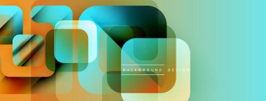 Soyut geometrik şekiller çakışıyor. Sıcak turuncu, serin deniz mavisi renkleri modern tasarım yaratır. Arkaplan özellikleri metin arkaplanı, tasarım.