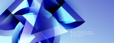 Soyut mavi şekiller örtüşür, dinamik görsel efekt yaratır. Renkler derinlik ve modern tasarım estetiğini gösteriyor..