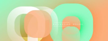 Soyut geometrik şekiller çakışıyor. Yumuşak turuncu, yeşil renk karışımı. Minimalist tasarım modern arkaplan dokusu yaratır.