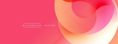 Soyut pembe arka plan. Üst üste binen yuvarlak şekiller dinamik görsel akış yaratır. Modern tasarım elementleri akıcılık ve sıcaklık öneriyor..