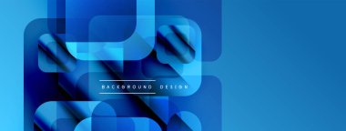 Soyut mavi geometrik şekiller modern arkaplan oluşturur. Gradyan gölgeler derinlik, doku ve görsel ilgi sağlar. Minimalist tasarım ögesi.