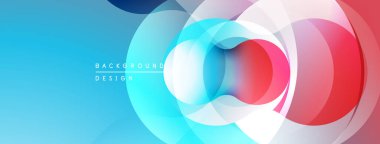 Soyut renkli çemberler dinamik görsel efektler yaratıyor. Gradyan gölgeler düzgün bir şekilde harmanlanarak modern arkaplan tasarımı oluşturur.