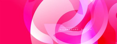 Soyut pembe tasarım, üst üste binen daireler, gradyanlar. Arka planlar ve pankartlar için modern ve dinamik kompozisyon.