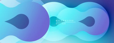 Soyut mavi katmanlar akışkan şekiller yaratır. Renkler derinliği, modern tasarım elementlerini gösteriyor. Minimalist kompozisyon, pürüzsüz geçiş.