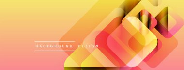 Soyut geometrik şekiller örtüşür, canlı bir gradyan arkaplan oluşturur. Sıcak renkler tasarıma hükmediyor, enerji ve modernite öneriyor.