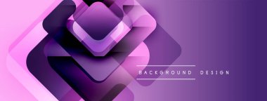 Soyut mor katmanlar modern arkaplan oluşturur. Geometrik şekiller örtüşür, dinamik görsel efekt oluşturur. Gradyan renkler derinlik ekle.