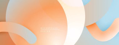 Soyut akışkan şekiller, yumuşak eğimler. Şeftali, turuncu, açık mavi renkler modern tasarım yaratır. Minimalist estetik, pürüzsüz geçişler.