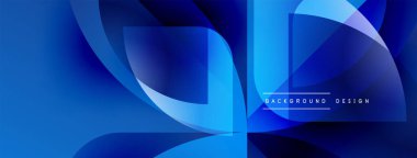 Soyut mavi tasarım akış şekilleri, gradyanlar, dinamik bileşimler içerir. Arka planlar ve sunumlar için modern estetik.