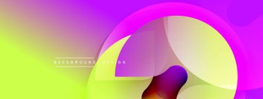 Soyut, enerjik bir arkaplan. Renkler karışıyor, pürüzsüz geçişler yaratıyor. Şekiller örtüşüyor, dinamik bileşim oluşturuyor. Modern tasarım ögesi.