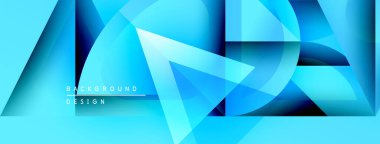 Soyut mavi tasarım. Üst üste binen şekiller dinamik görsel doku yaratır. Dijital projeler için modern arkaplan.