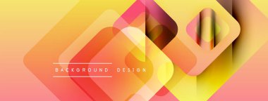 Soyut geometrik şekiller örtüşür, canlı bir değişim etkisi yaratır. Sıcak renkler tasarıma hakim, modern estetiğe işaret ediyor. Metin arkaplan tasarımı okur.