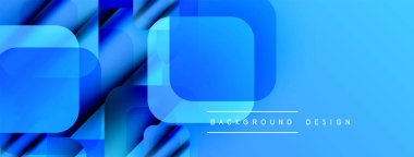 Soyut mavi şekiller örtüşür, dinamik görsel efekt yaratır. Renkler derinliği gösteriyor, modern estetiği. Metin arkaplan tasarımı okur.