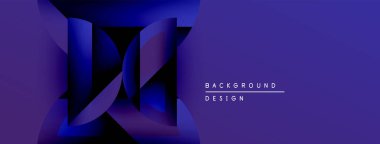Soyut geometrik şekiller, canlı mor renkler, modern tasarım. Arkaplan özellikleri katmanlı biçimler, derinlik oluşturma, görsel ilgi.