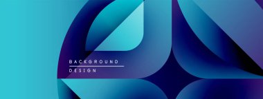 Soyut mavi tasarım. Üst üste binen katmanlar dinamik görsel efekt yaratır. Çeşitli projeler için modern arkaplan.