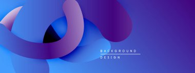 Soyut akışkan şekiller, canlı mavi mor gradyanlar. Modern tasarım öğesi, pürüzsüz eğriler dinamik bileşim yaratır. Arkaplan dokusu.