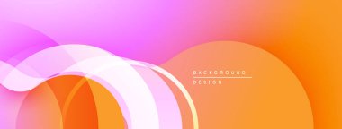 Soyut dalgalar, canlı renkler karışımı. Turuncu, pembe renkler pürüzsüz renkler yaratır. Modern tasarım, basit arkaplan ögesi.