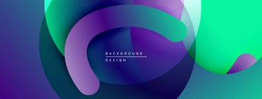 Soyut sıvı şekilleri örtüşür ve canlı renk değişimleri yaratır. Mor, yeşil, mavi renkler kusursuz bir şekilde harmanlanır. Modern tasarım ögesi.