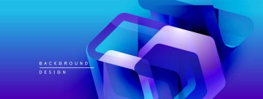 Soyut mavi tasarım katmanlı geometrik şekiller içerir. Gradyan renkler dinamik görsel efekt yaratır. Sunumlar için modern arkaplan uygun.