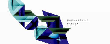 Soyut geometrik şekiller dinamik bileşim yaratır. Mavi, yeşil renkler harmanlanarak modern tasarım elementini oluşturur. Minimalist stil temiz çizgileri, keskin açıları vurgular.