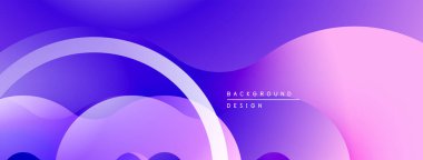 Soyut sıvı şekiller, mor renkler, eğim arkaplanı. Modern tasarım ögesi, düz eğriler, dinamik bileşim.