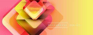 Soyut geometrik şekiller, canlı renklerin karışımı. Gradyan arka plan modern görsel efekt yaratır. Tasarım elementleri üst üste binerek dinamik bileşim oluşturur.