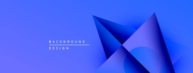 Soyut mavi tasarım. Geometrik şekiller örtüşür, dinamik görsel efekt yaratır. Gradyan arka plan derinlik ekler, modern estetik.