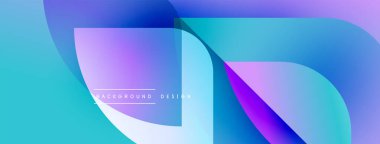 Soyut sıvı şekilleri örtüşür, parlak mavi ve mor renkler yaratır. Arkaplan ve sunumlar için modern tasarım ögesi.