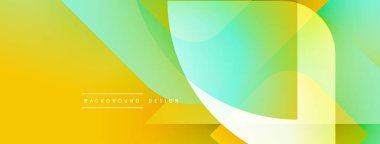 Soyut geometrik şekiller çakışıyor. Sarı, yeşil renkler canlı bir eğilim yaratır. Arka planlar ve pankartlar için modern tasarım uygun.