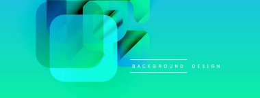 Soyut geometrik şekiller örtüşüyor, canlı turkuazlar yaratıyor, yeşil gradyanlar. Arkaplan ve sunumlar için modern tasarım ögesi.