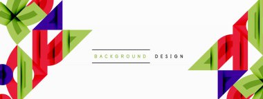 Soyut geometrik şekiller, canlı renkler, beyaz alan. Arka planlar, afişler, sunumlar için modern tasarım unsuru. Temiz, basit estetik..