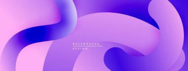 Soyut sıvı şekilleri, mor renkler, pürüzsüz gradyanlar. Arka planlar ve sunumlar için modern tasarım öğesi. Minimalist estetik.