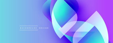 Soyut sıvı şekilleri örtüşür, parlak mavi ve mor renkler yaratır. Modern tasarım teknoloji, yenilik ve enerji öneriyor. Arkaplan metni arkaplan tasarımı okur.